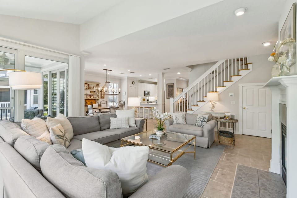 Living Space with a Flat Screen TV