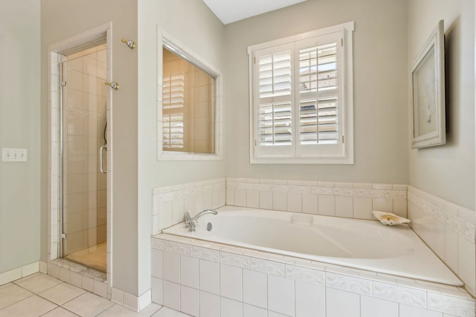 Master Bath with Garden Tub, Walk In Shower, and Double Sinks