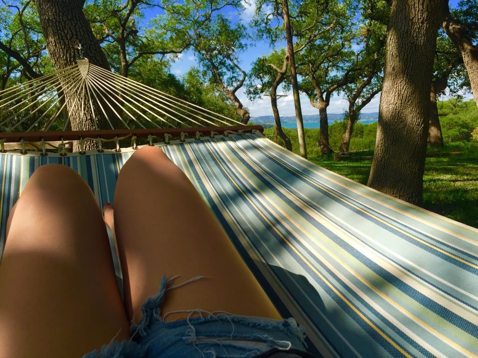 Relaxing in the hammock