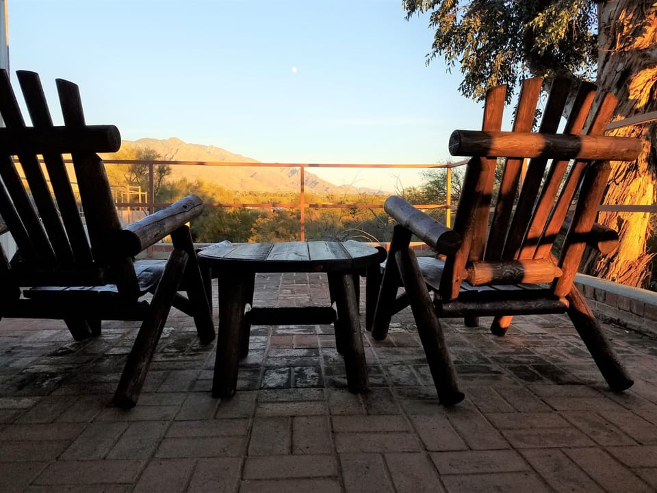 Relax and enjoy the quiet desert and mountain views from your private patio.
