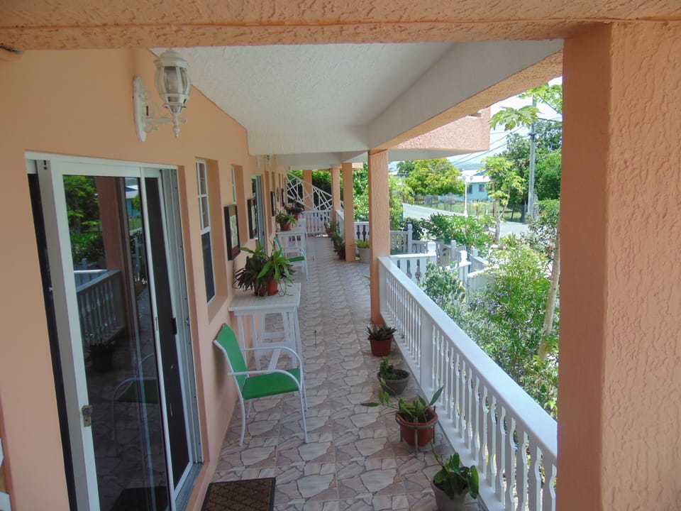 Antigua Seaview ground floor view from room 1. Hibiscus Room.