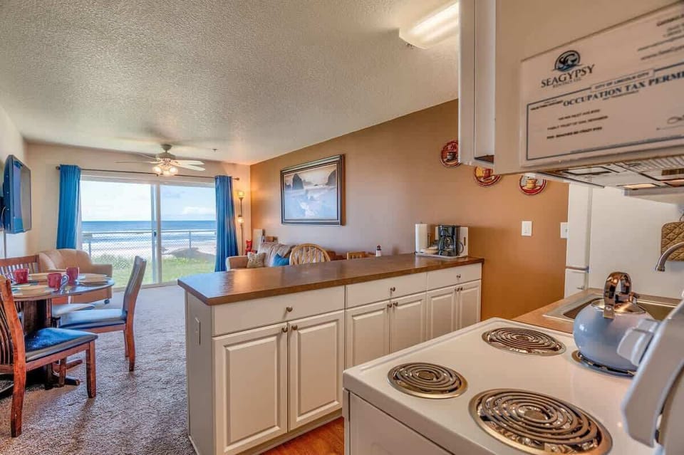 Enjoy ocean views from the kitchen