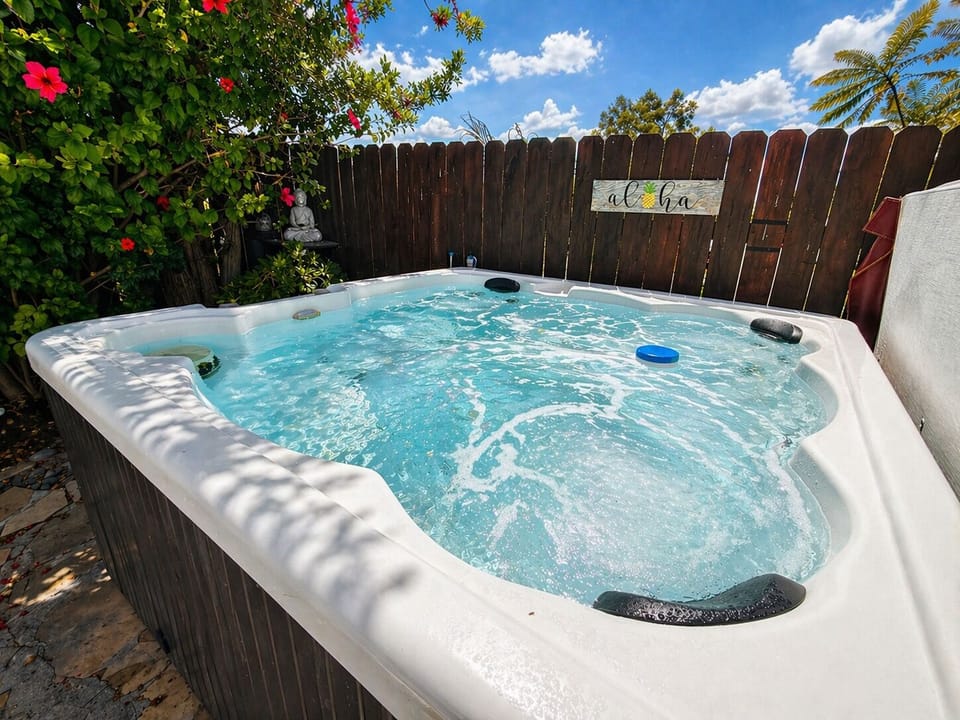 Kick back and soak in the private hot tub