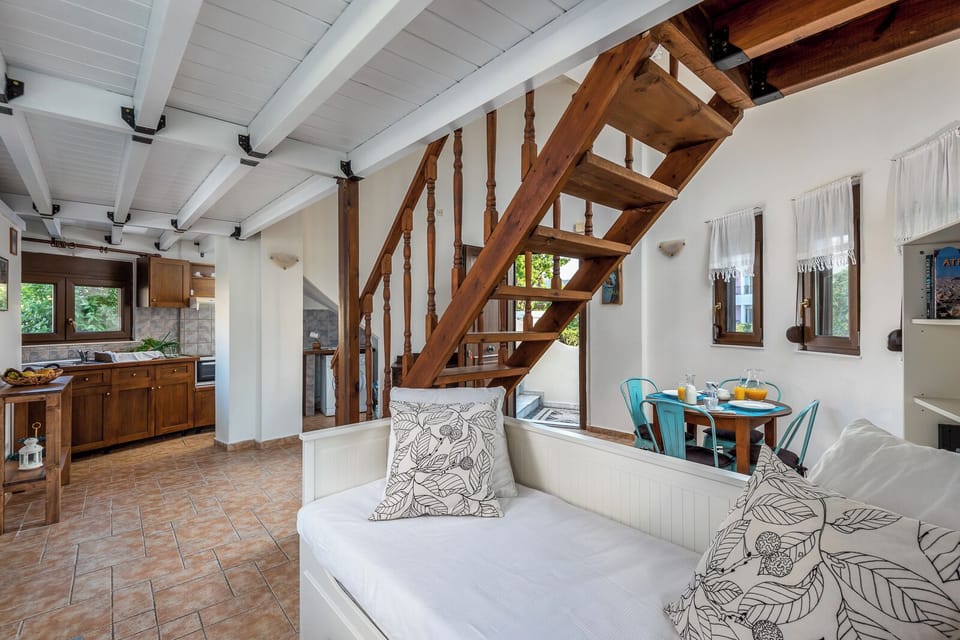 Living room and dining room area