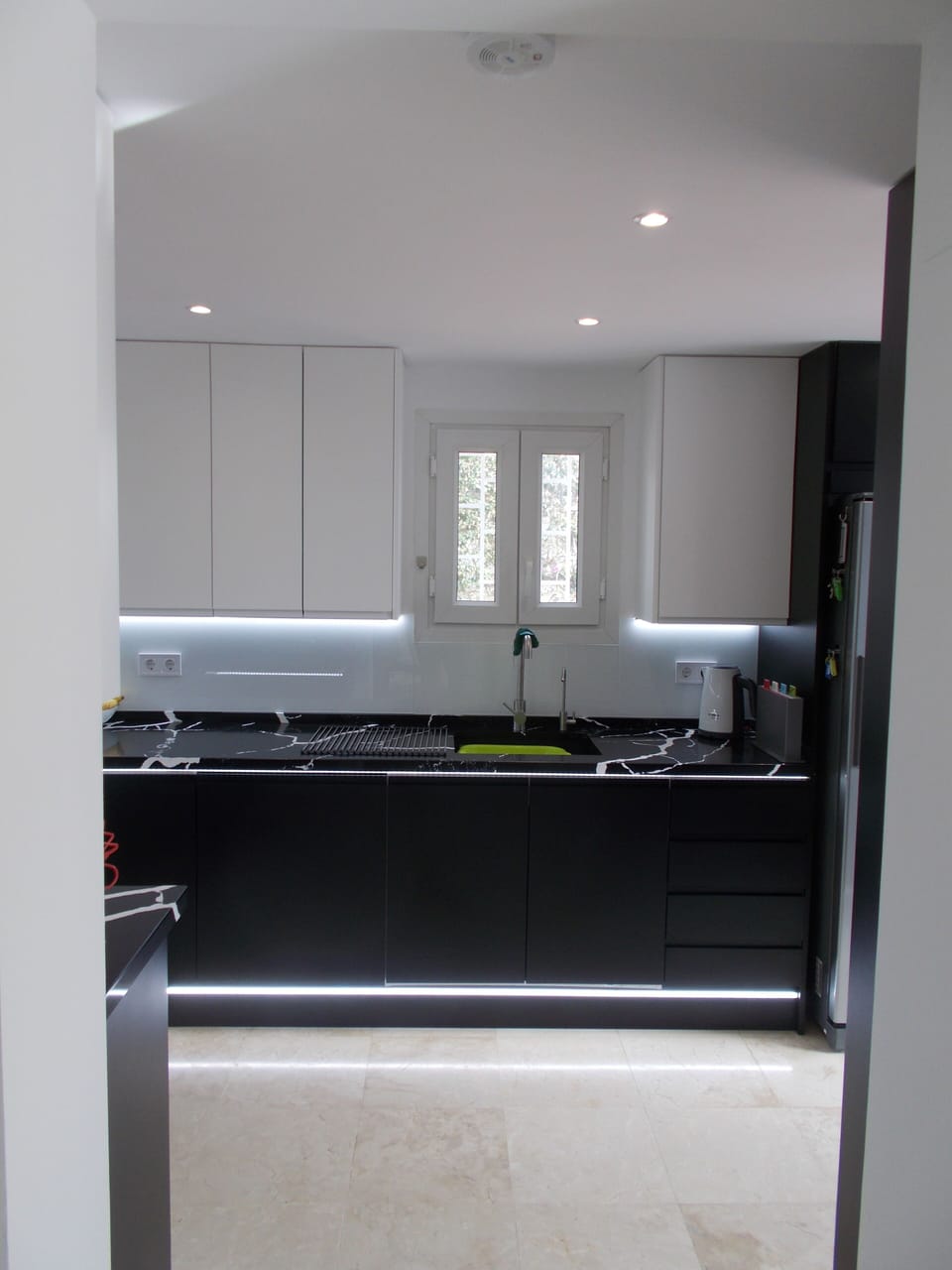 View of the new German kitchen from the dining room area.