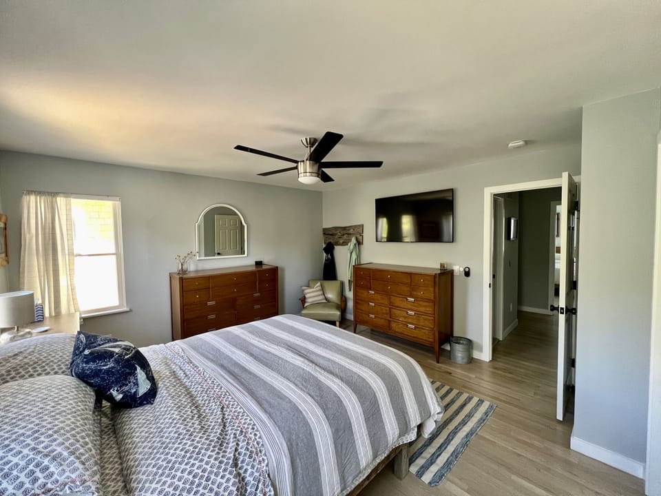 55" samsung smart tv & overhead fan