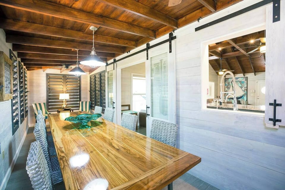 Huge banquet table with room enough for 10 or more