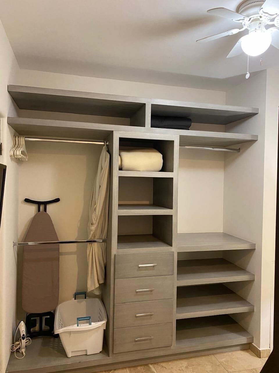 Spacious Closet , iron board, iron, bath robes and all you need 