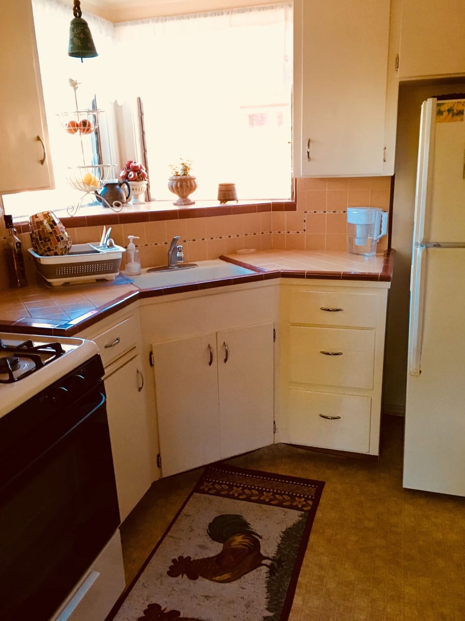 Kitchen is larger than it appears- fully stocked for your gourmet creations