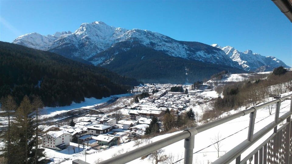 View over the Dolomites in winter time