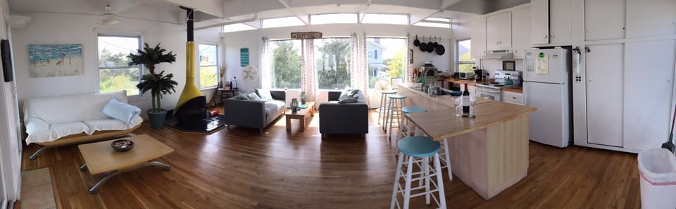 fish eye view of kitchen/ living room
