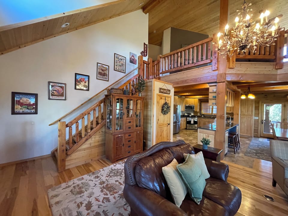 main floor to top floor living room loft