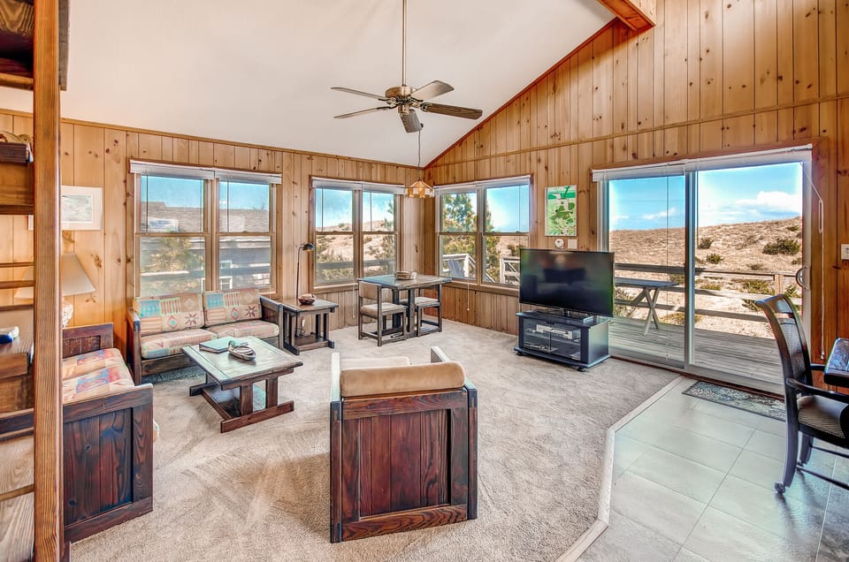 Great room with soaring ceilings and panoramic views.