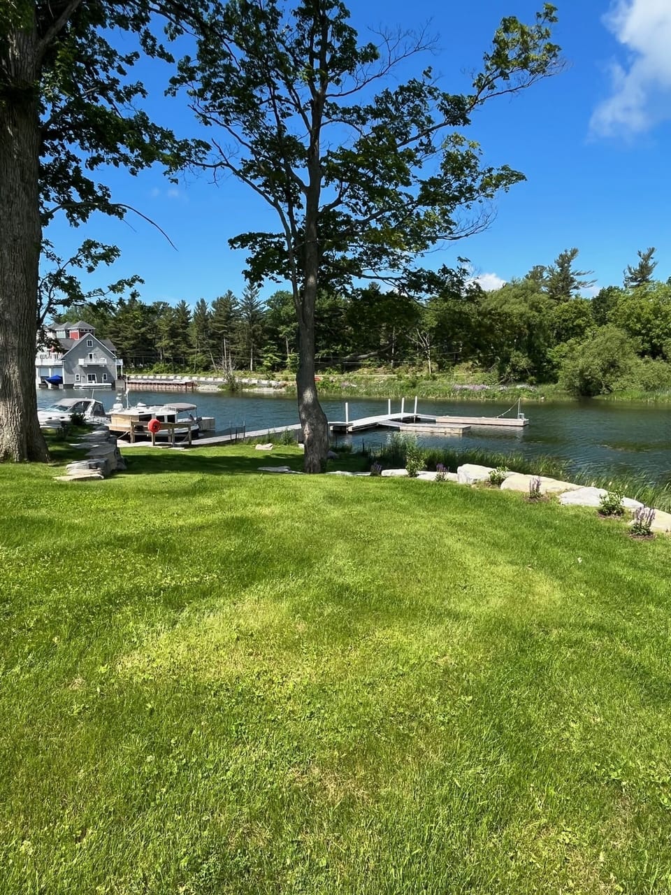 View of the waterfront from Carnegie Bay Cottage deck.  