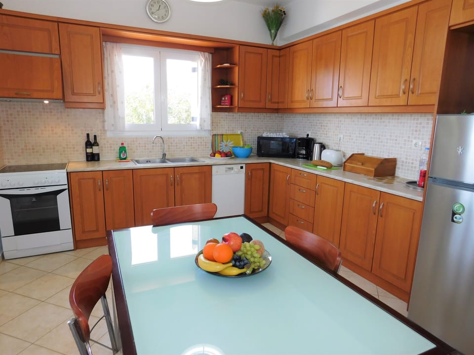 Villa Maria kitchen and inside dining area.