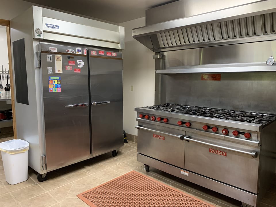 Large kitchen area. 