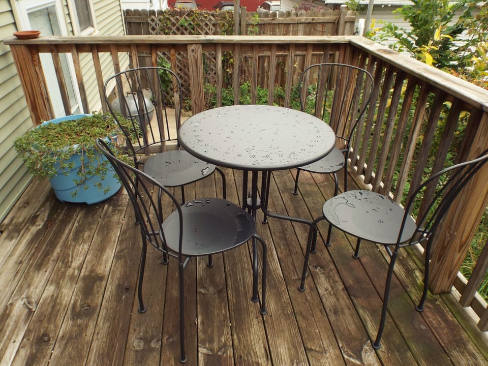 The back deck on a rainy day.