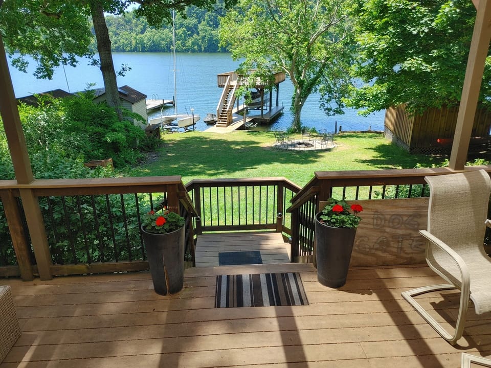View of lake from back door.