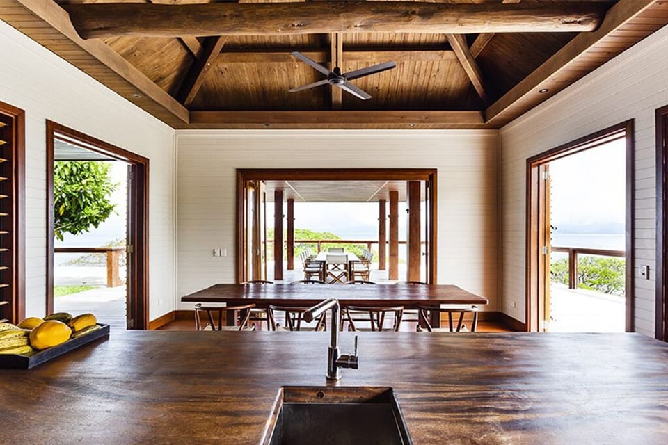 Heart of the home - our inspiring kitchen overlooking the infinity pool and bay.