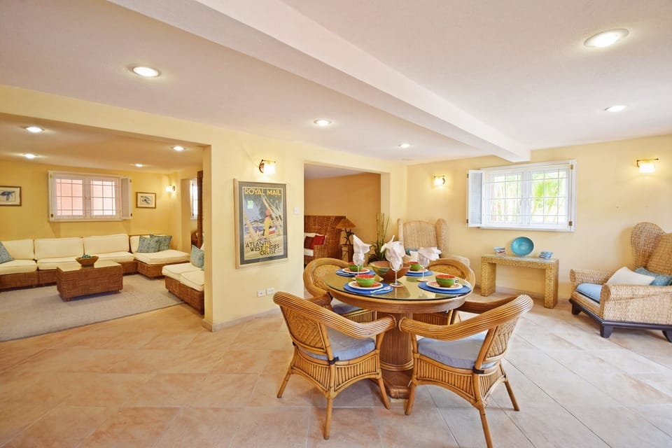 A great space to lounge - kids would love to be down here while the adults mingle upstairs