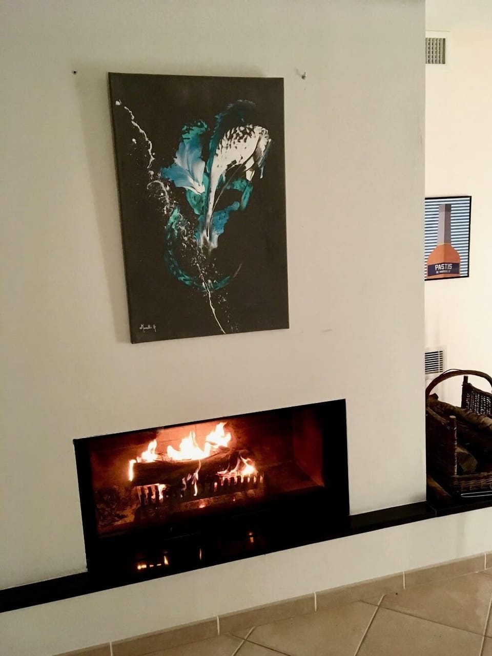 A beautirul log burning fire for cosy winter evenings