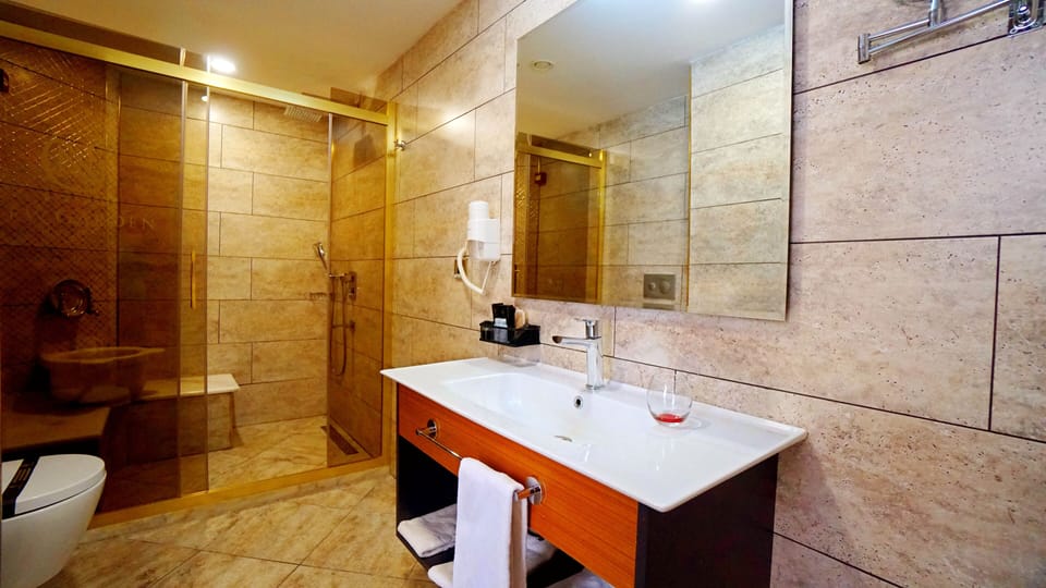 Standard Single Room, City View | Bathroom | Shower, hydromassage showerhead, free toiletries, hair dryer