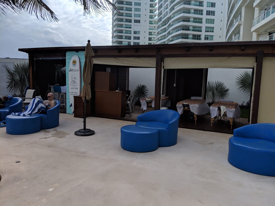 Surf and paddle board rentals and lessons. Two massage areas. Both on site