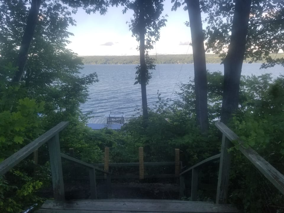 View from the top of the lake stairs, about 50 feet from the 