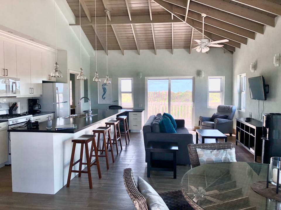 Open concept Kitchen, living room, dining area.