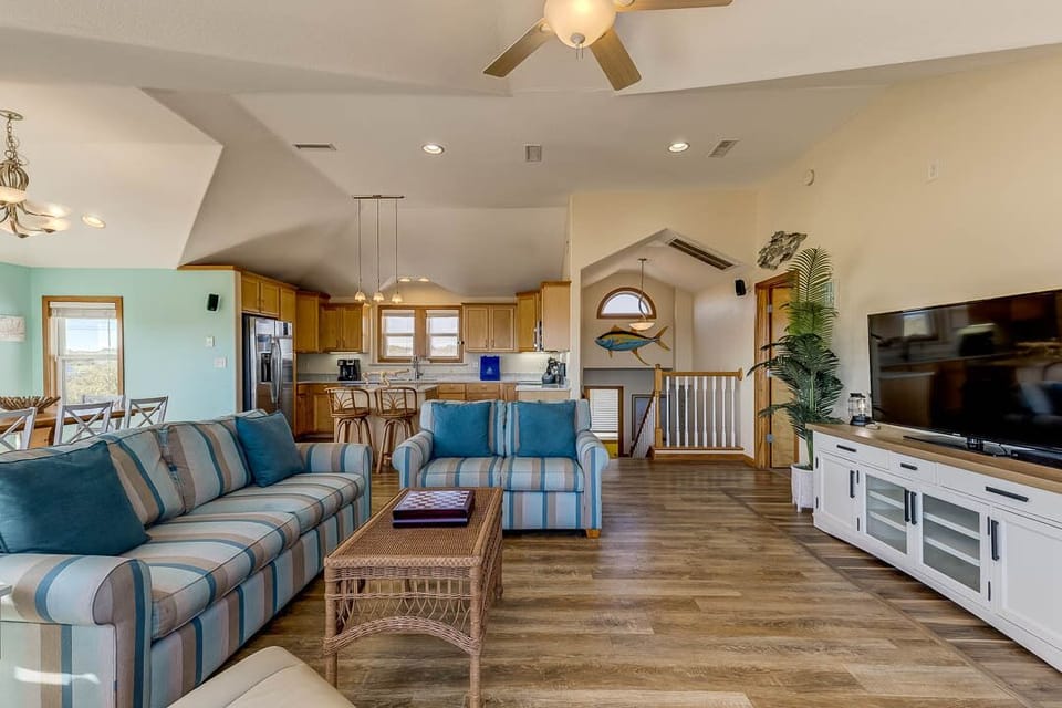 Top-Level Living Room with Deck Access