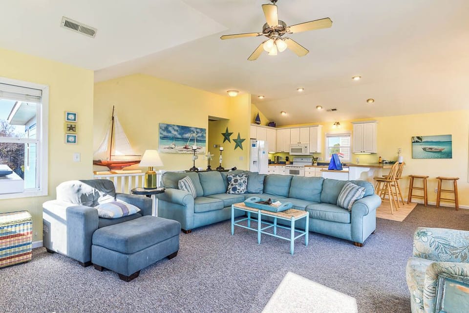 Top-Level Living Room with Deck Access