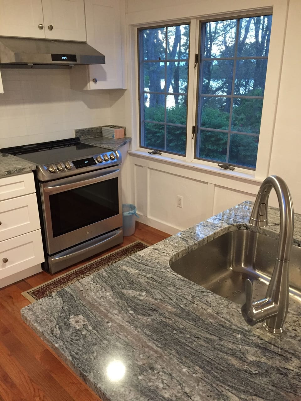 Cooking area with water views