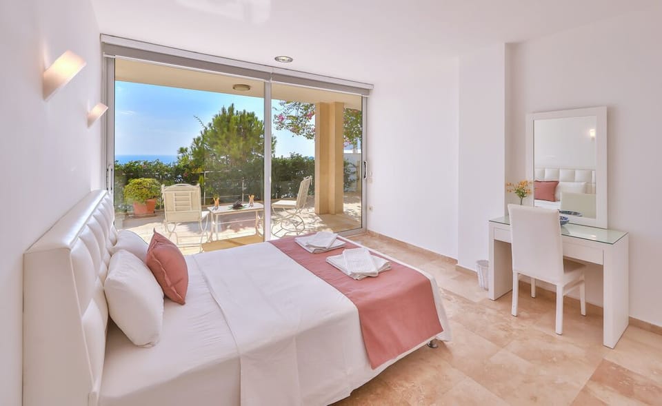 The second double bedroom with its own outdoor seating area