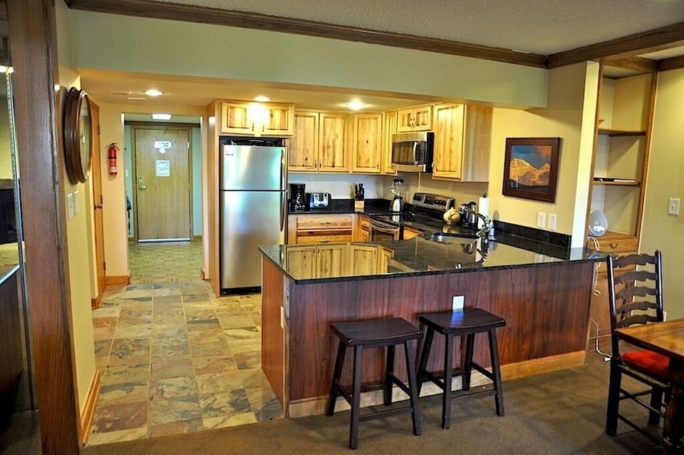 Entrance to the condo and kitchen. Everything you need is right here...