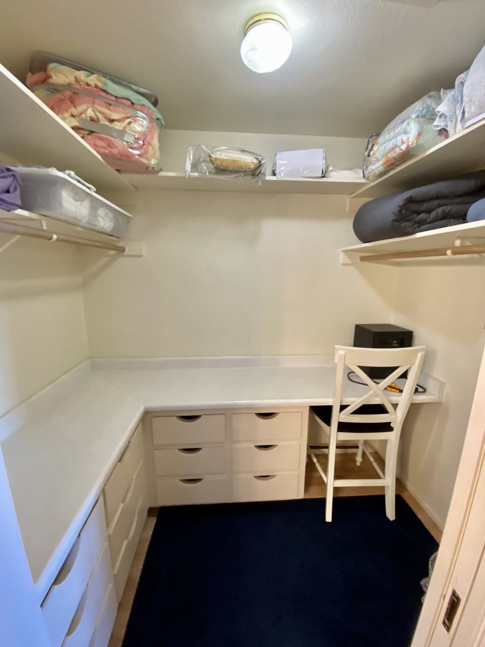 Desk work area- located in Master Bedroom walk-in closet.