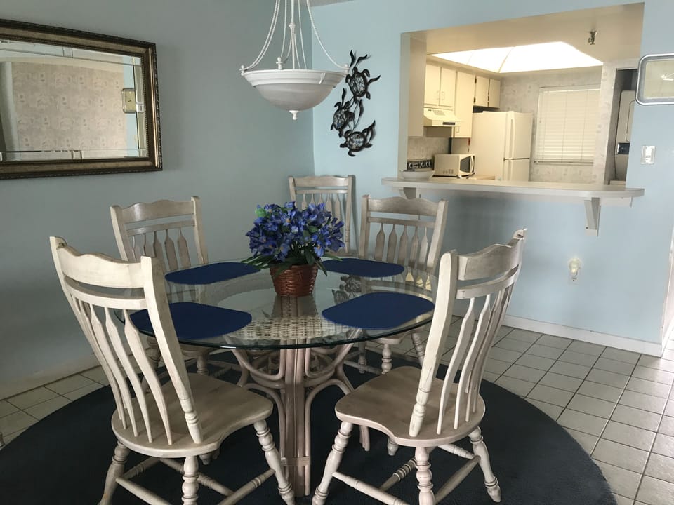 Large dining area with kitchen pass through. 