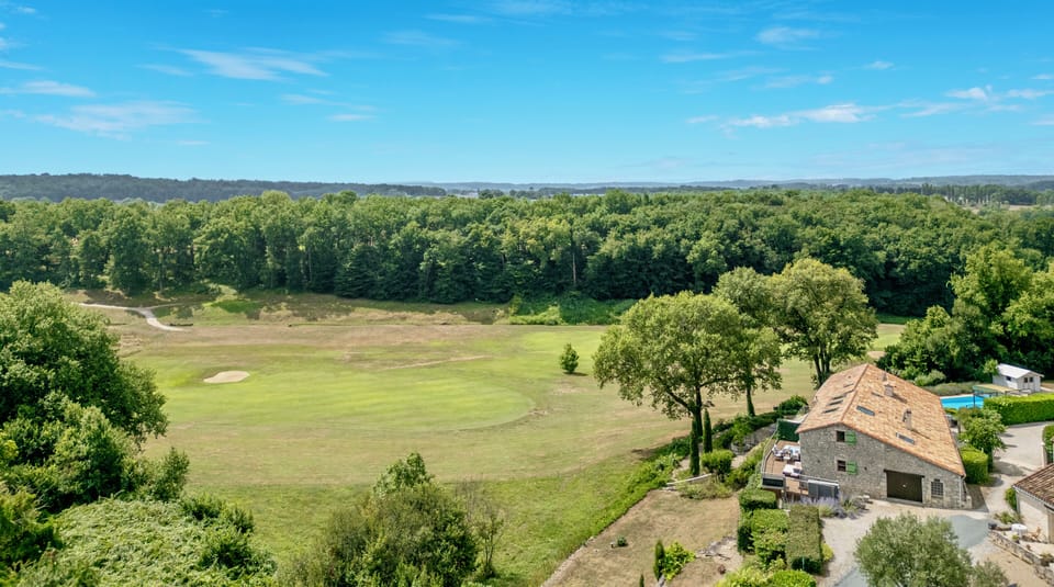 The villa sits on the edge of the valley with fantastic views