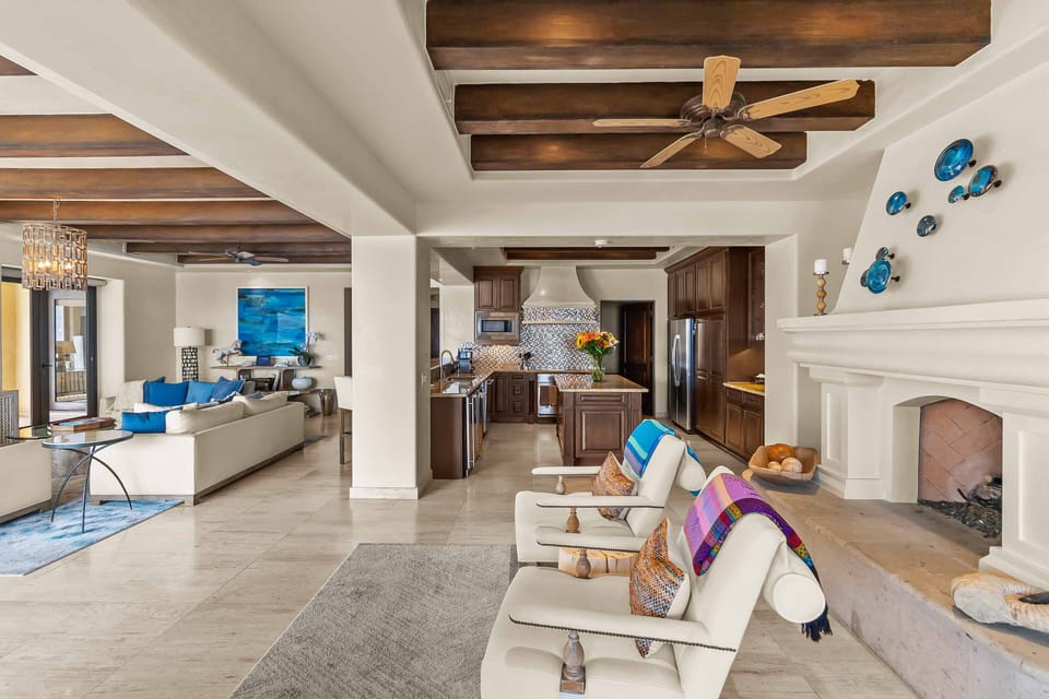 Living room with fireplace