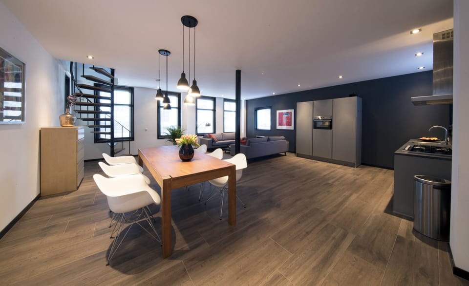 Living room and open kitchen