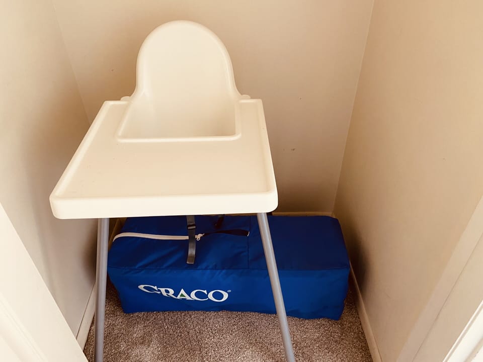 High chair and baby pack and play