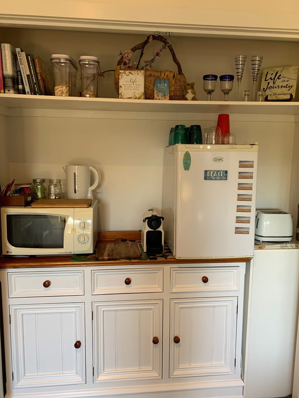 kitchenette inc microwave, toaster and kettle 