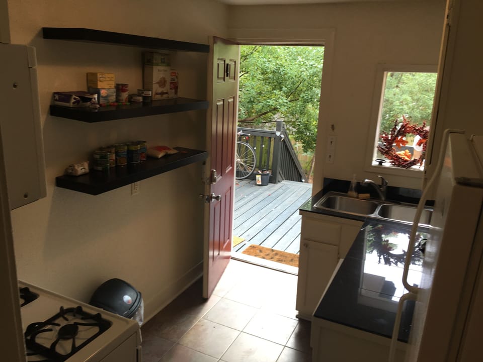 Kitchen and view of the patio