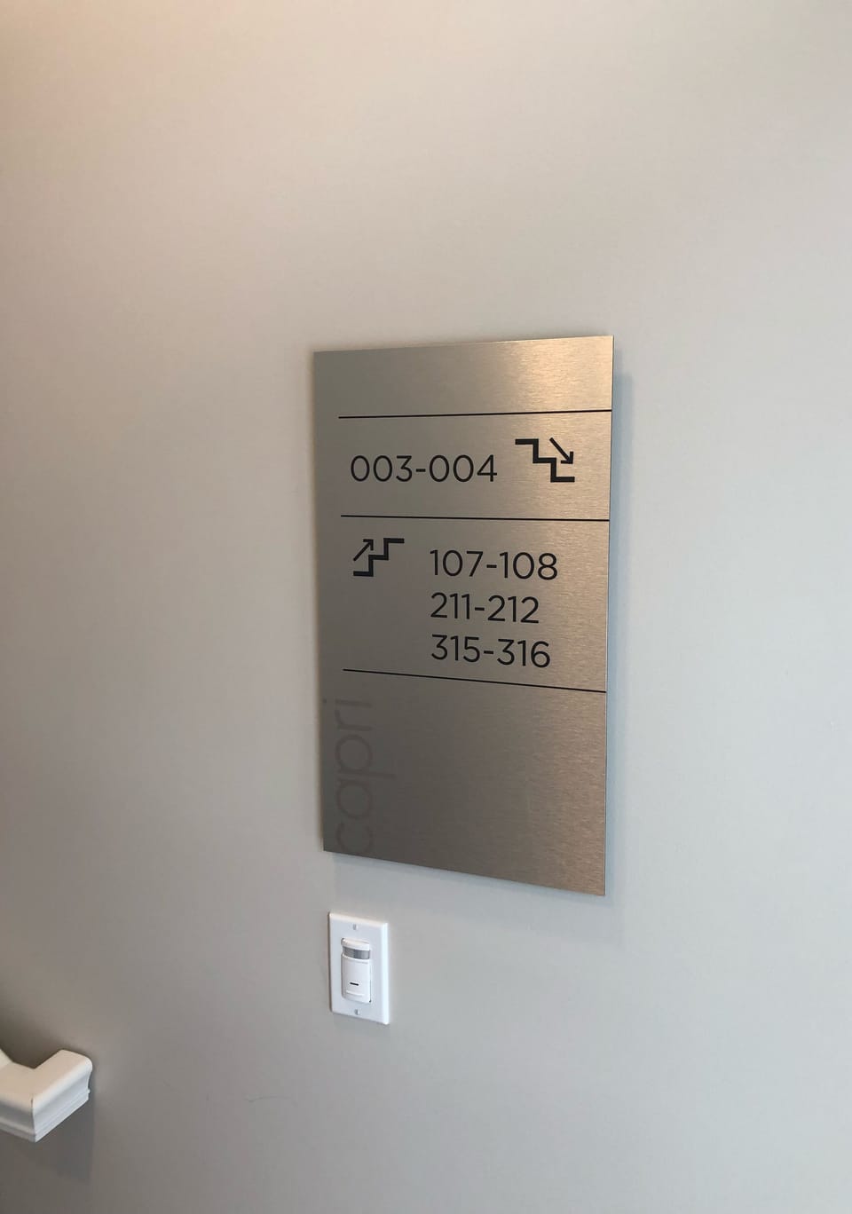 Sign on the way up the stairs 