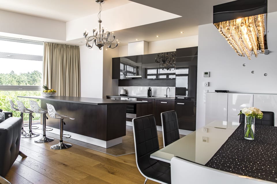 Luxury Apartment, Sea View (III) | Private kitchen | Fridge, oven, dishwasher, electric kettle