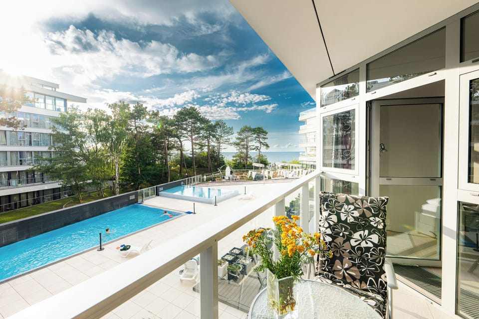Deluxe Apartment, Partial Sea View (III) | Terrace/patio