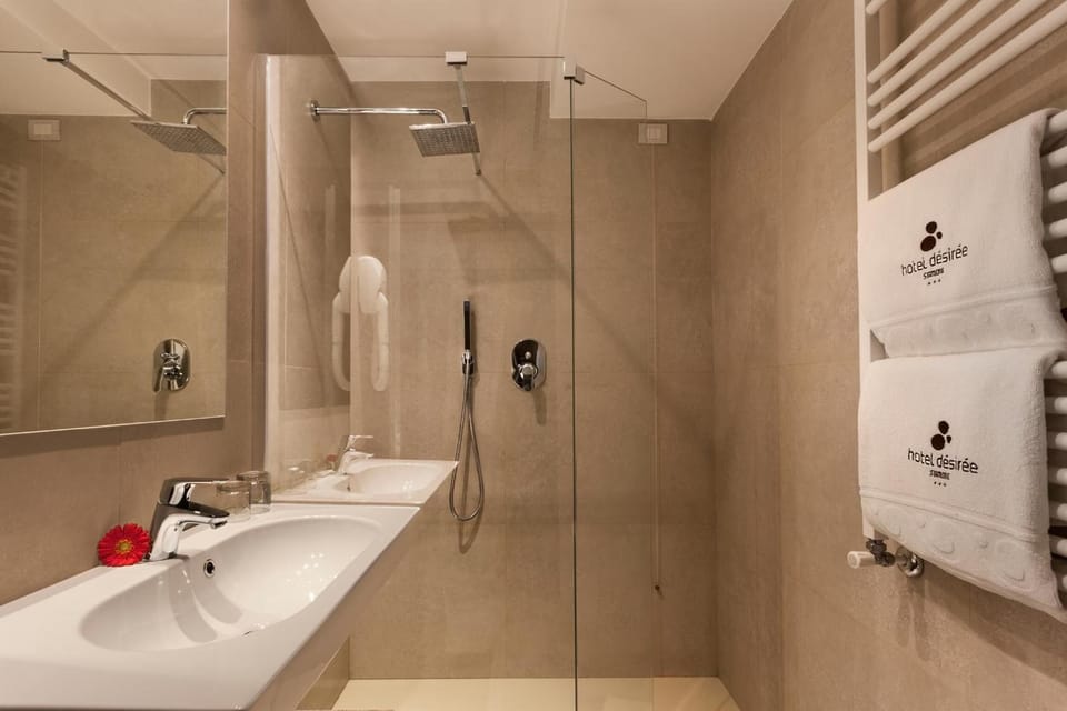 Shower, hair dryer, slippers, bidet