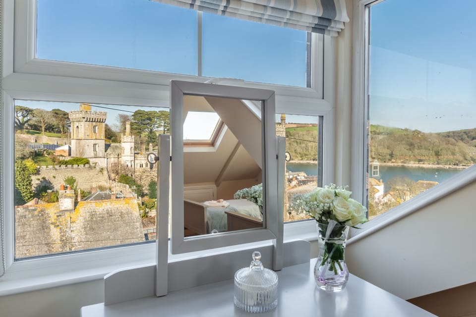 Second floor: Stunning views from the dressing table in the twin bedroom