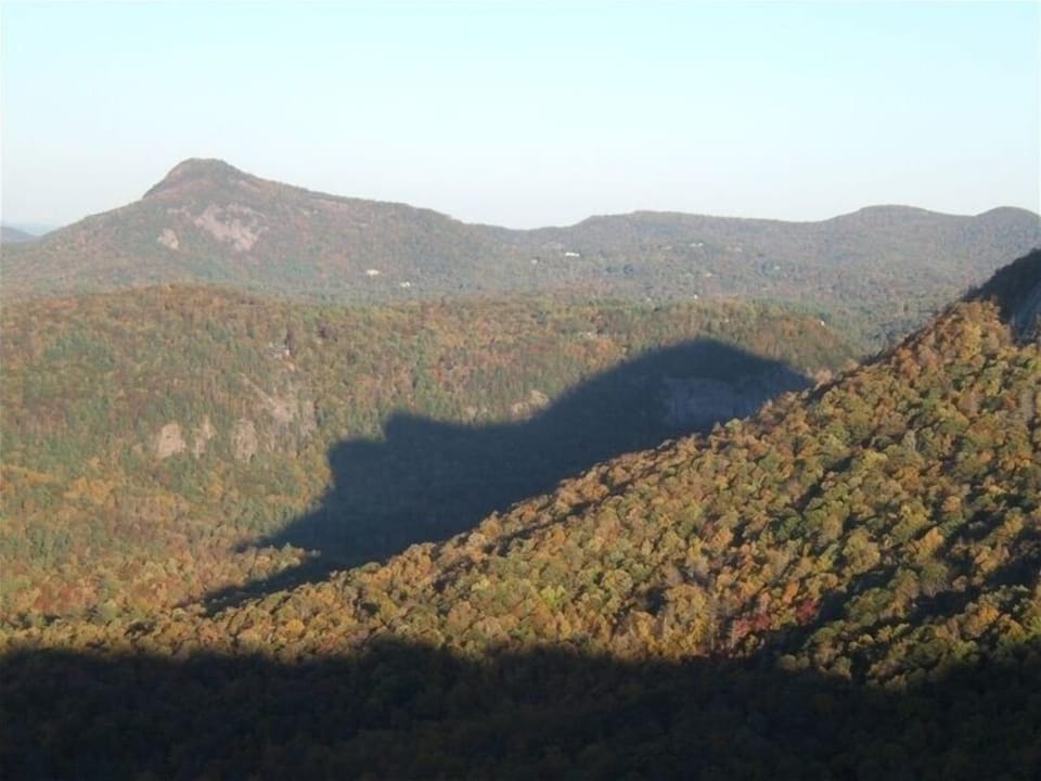 Bear Shadow at Whiteside Mountain seen in October down the road from the cottage
