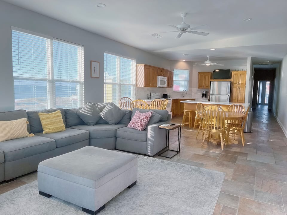 Upstairs Living Room and Kitchen