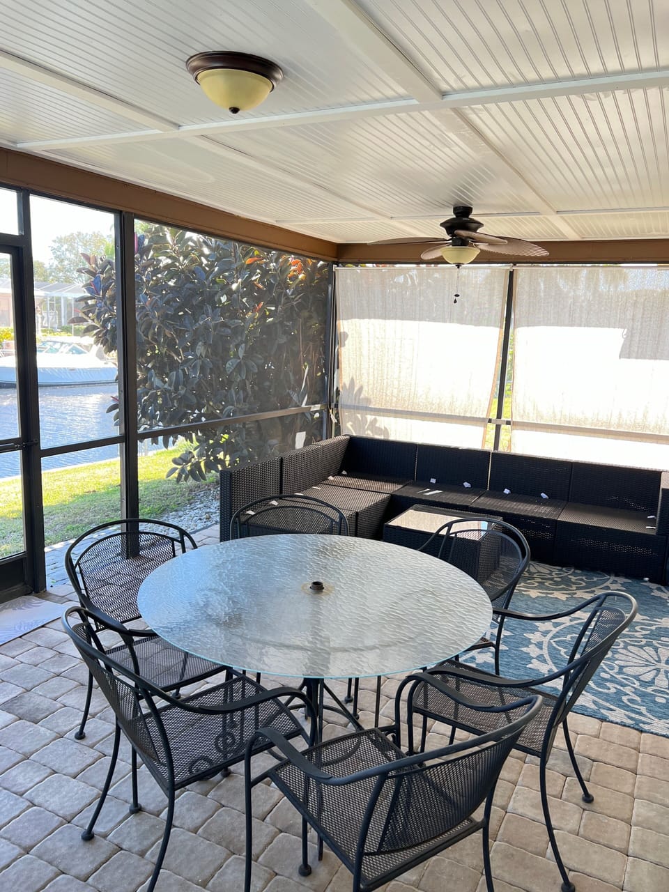 Lanai seating area and we do have cushions you can use for that couch! 